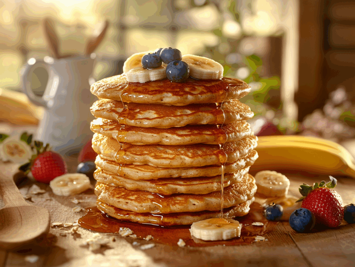 Wholesome Vegan Banana Oat Pancakes for a Hearty Breakfast