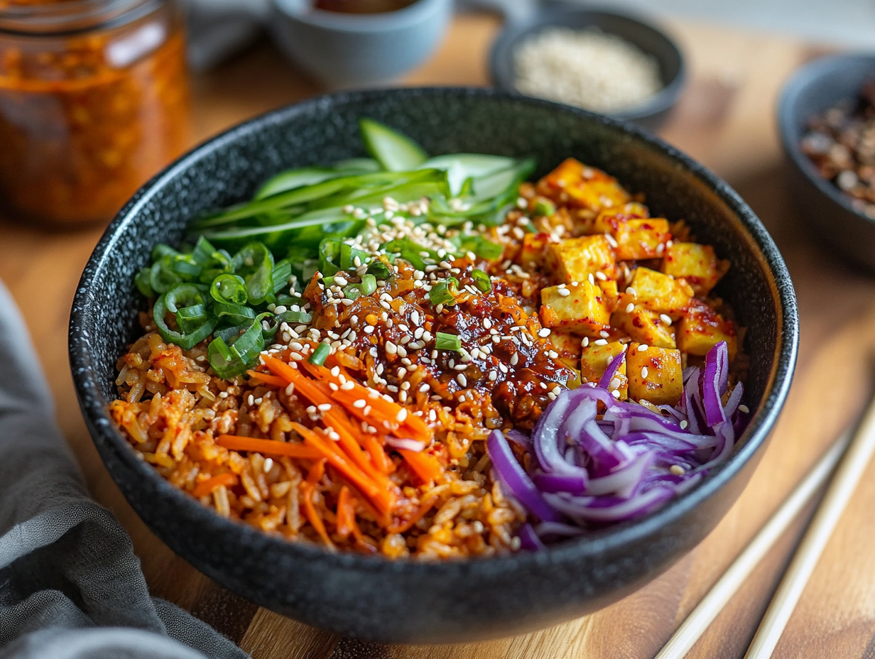 Spicy Vegan Kimchi Fried Rice with Bold Korean Flavors
