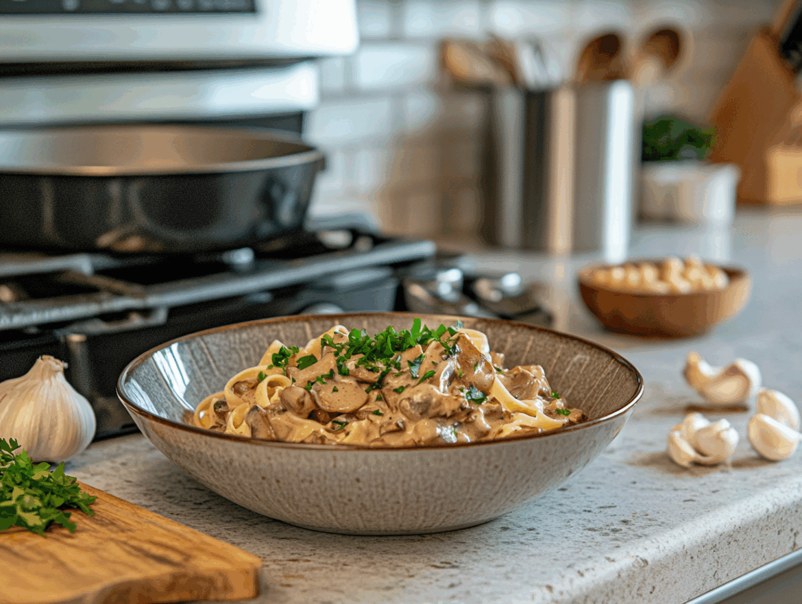 Creamy Vegan Mushroom Stroganoff