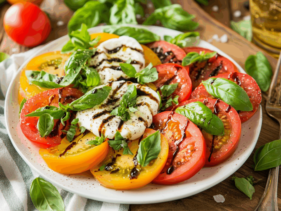 Vegan Caprese Salad with Cashew Mozzarella