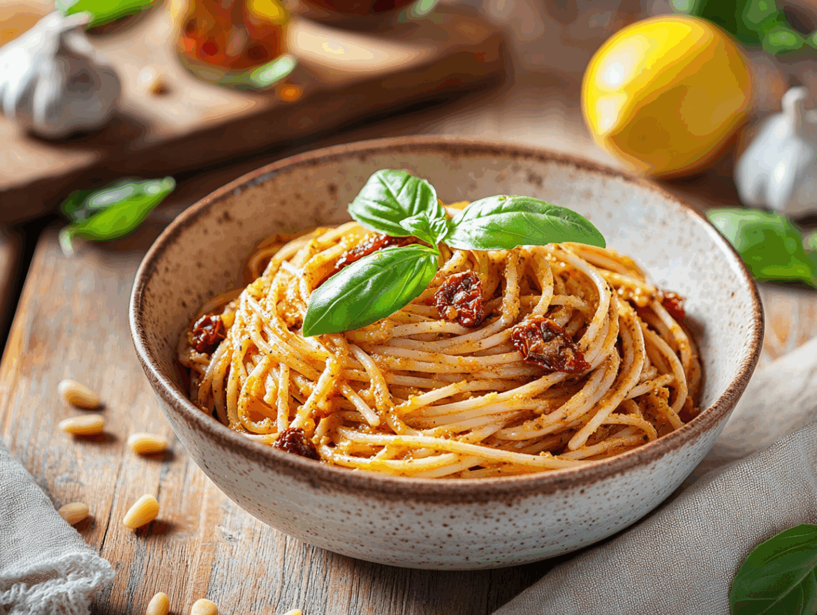 Vegan Sun-Dried Tomato Pesto Pasta