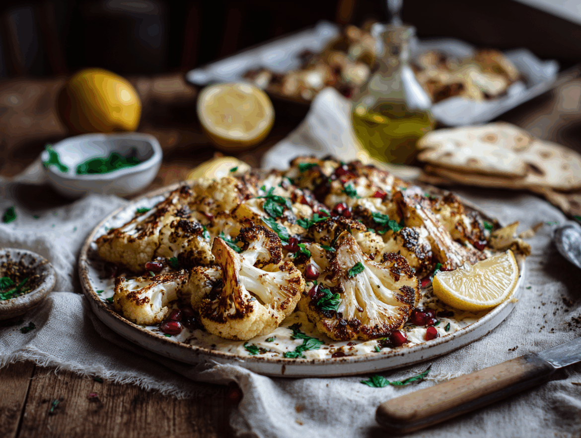 Za’atar Roasted Cauliflower with Tahini-Lemon Drizzle