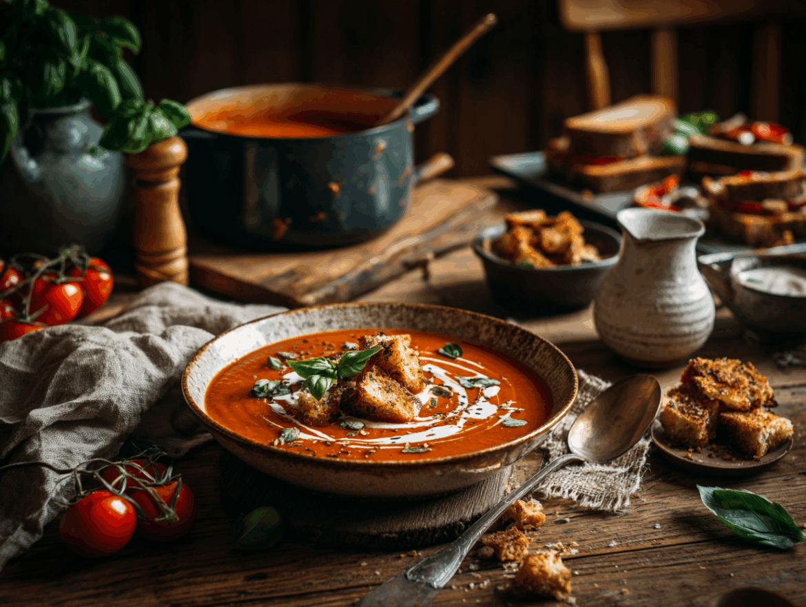 Velvety Roasted Tomato Soup (Vegan)