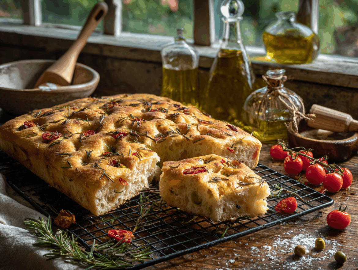 Ligurian-Style Vegan Rosemary Focaccia