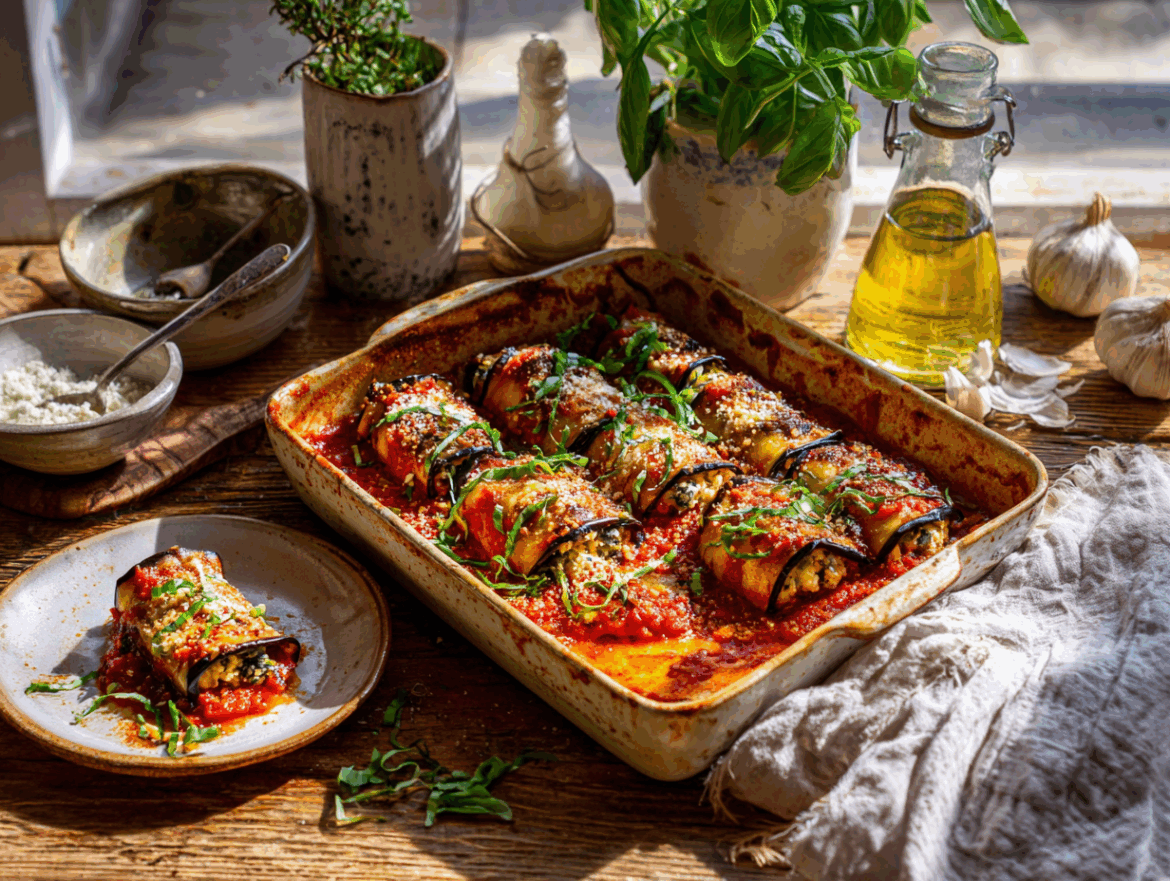 Vegan Eggplant Rollatini