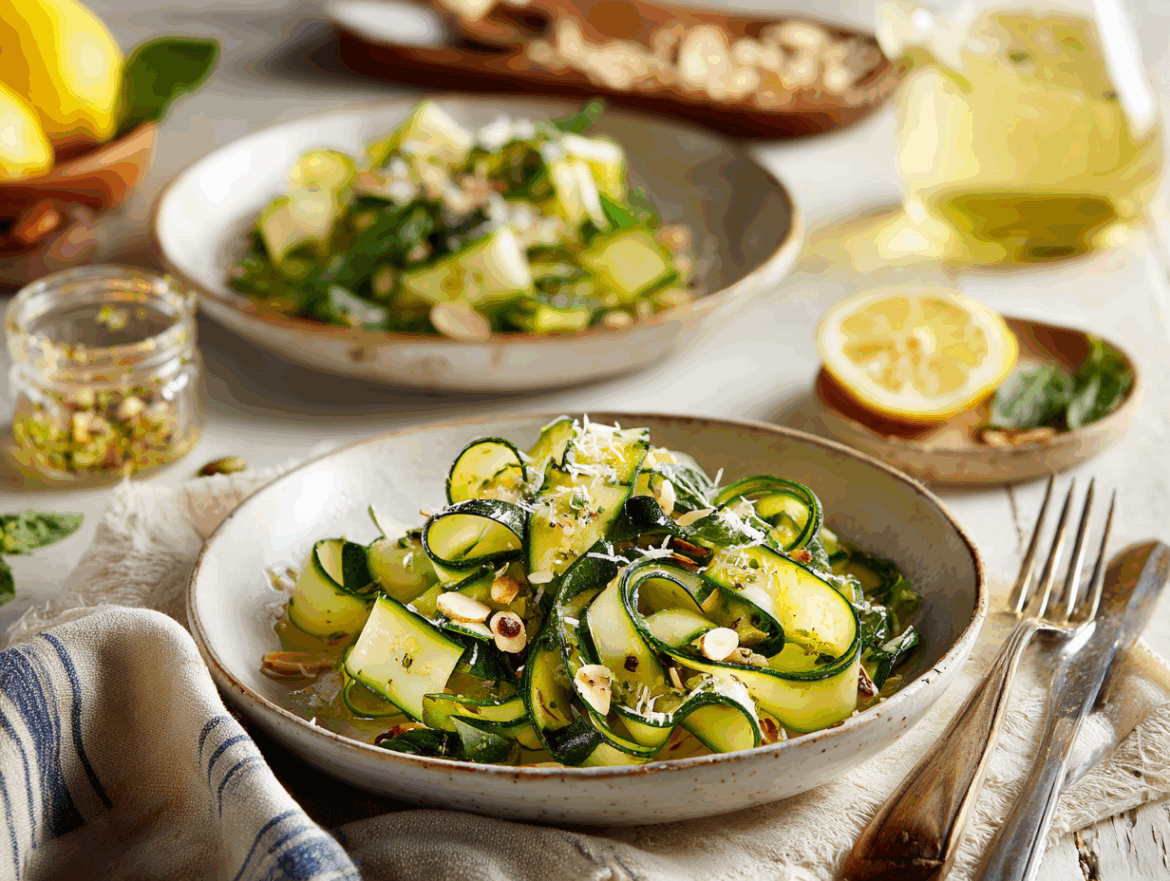 Zucchini Ribbon Salad with Lemon–Herb Dressing