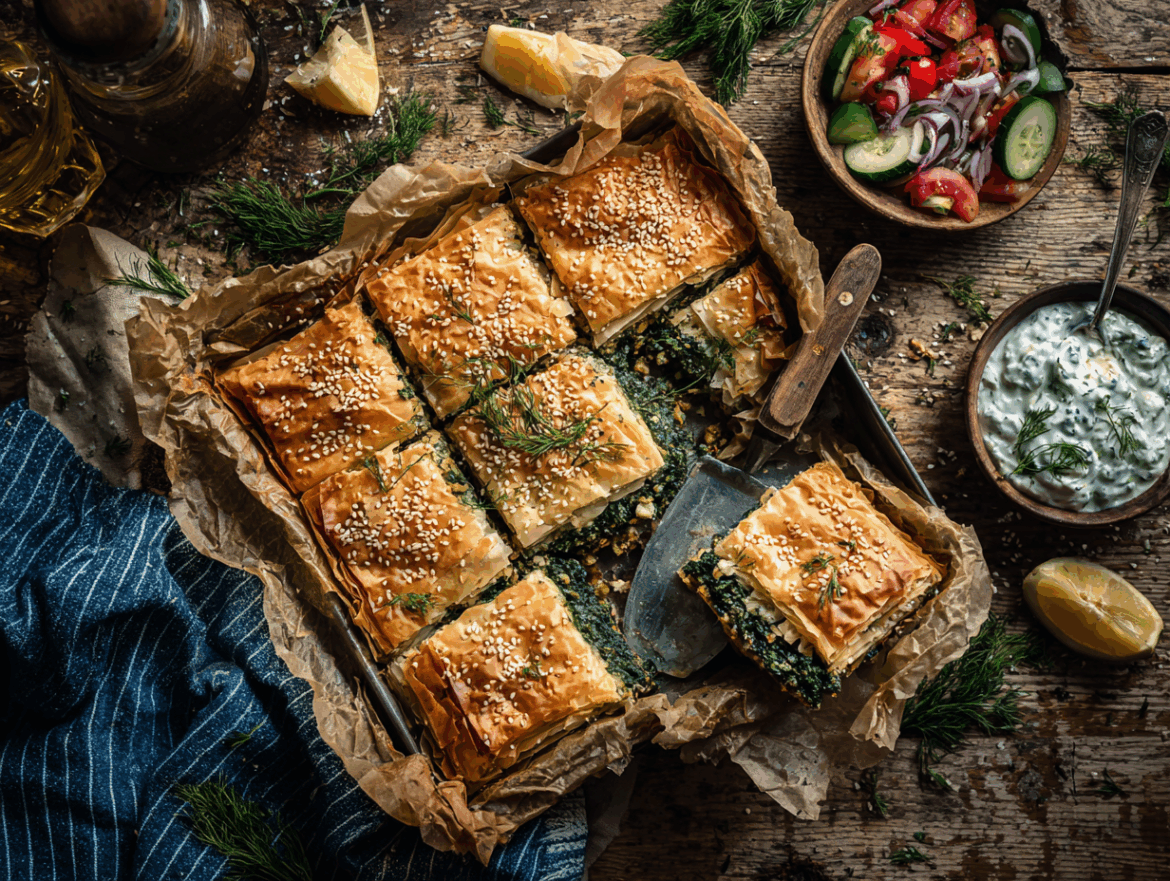 Vegan Spanakopita (Greek Spinach & Herb Phyllo Pie)