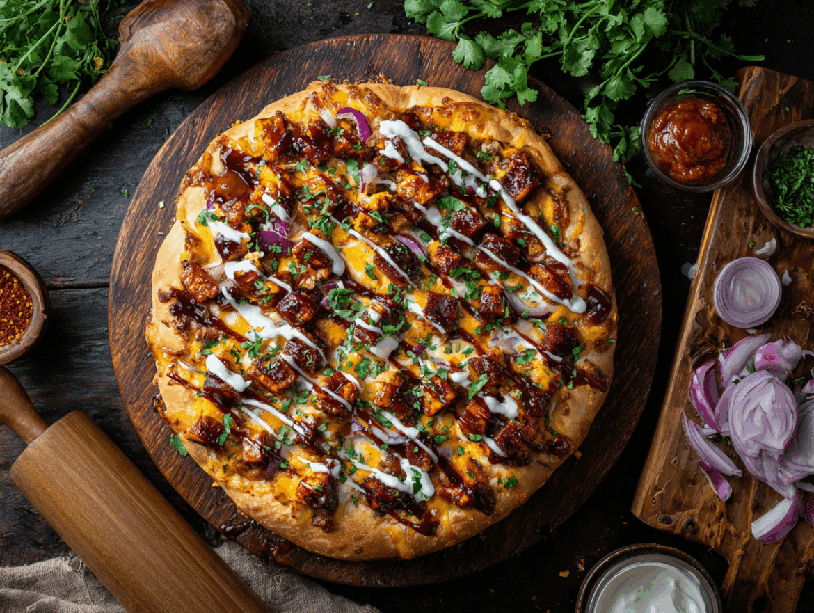 Vegan Buffalo Tofu Pizza