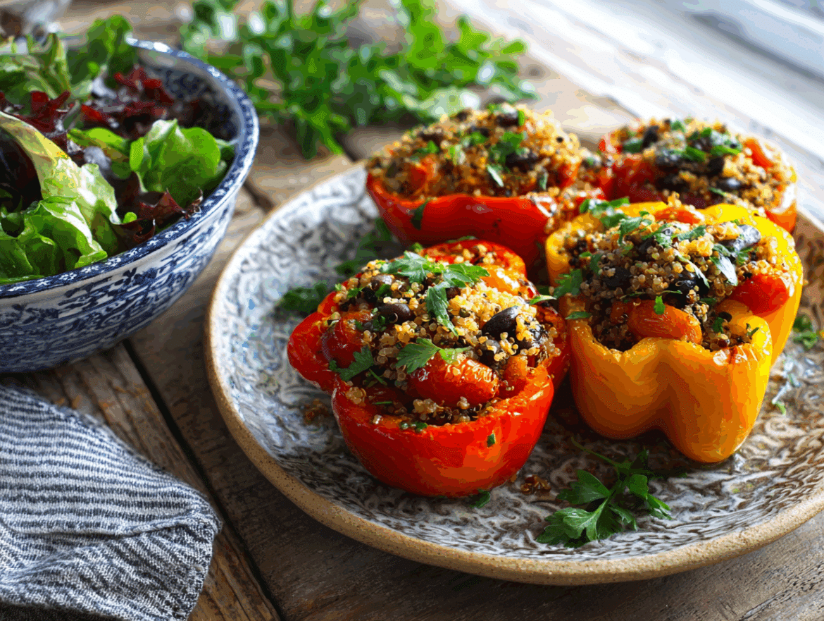 Vegan Stuffed Bell Pepper Boats