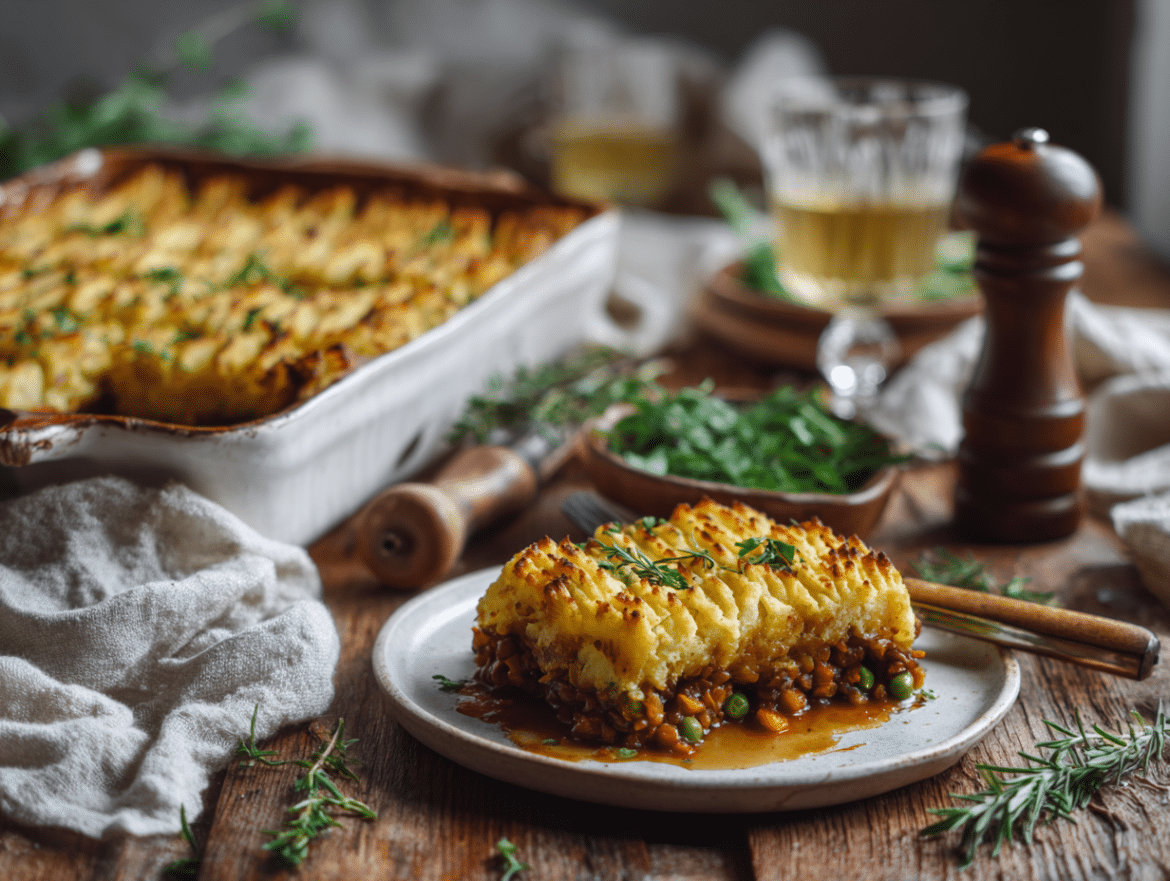 Lentil Shepherd’s Pie (Vegan, Hearty, and Golden-Crowned)