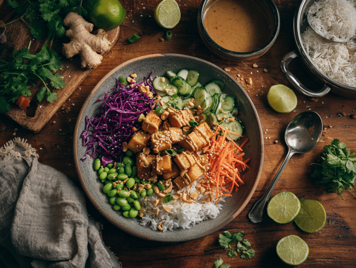 Spicy Peanut Tofu Bowl