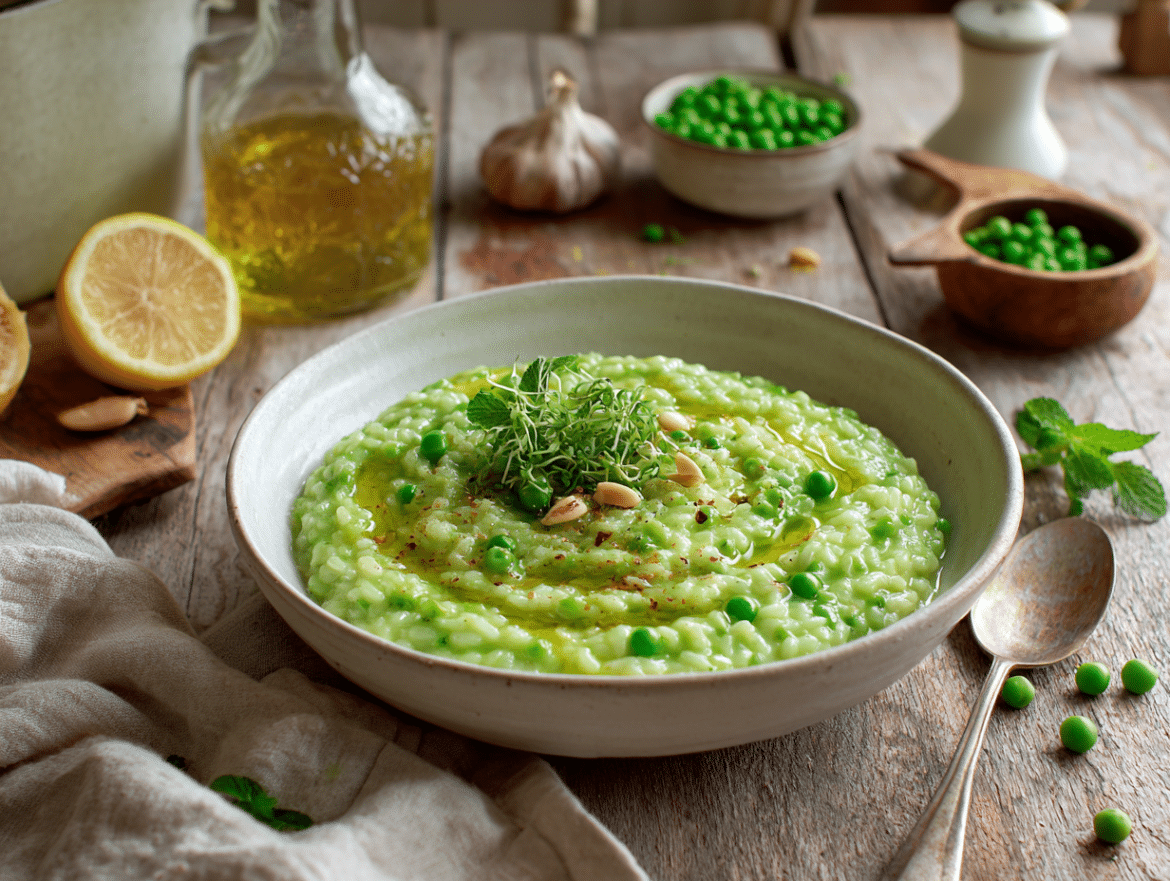 Vegan Pea and Mint Risotto (Risotto ai Piselli e Menta)