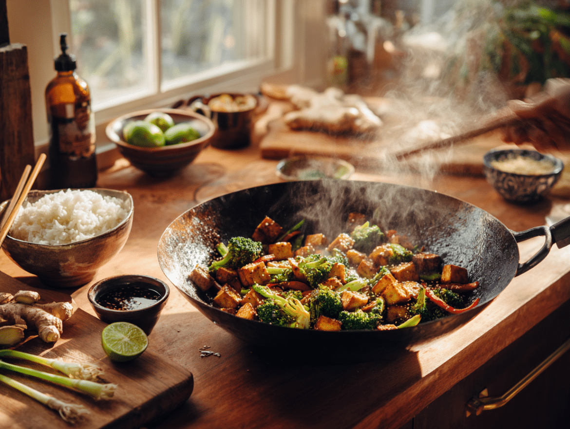 Tofu and Broccoli Stir-Fry with Ginger-Garlic Sauce