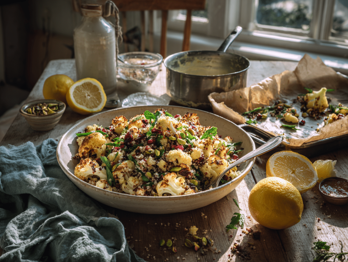 Roasted Cauliflower and Quinoa Salad with Lemon Myrtle