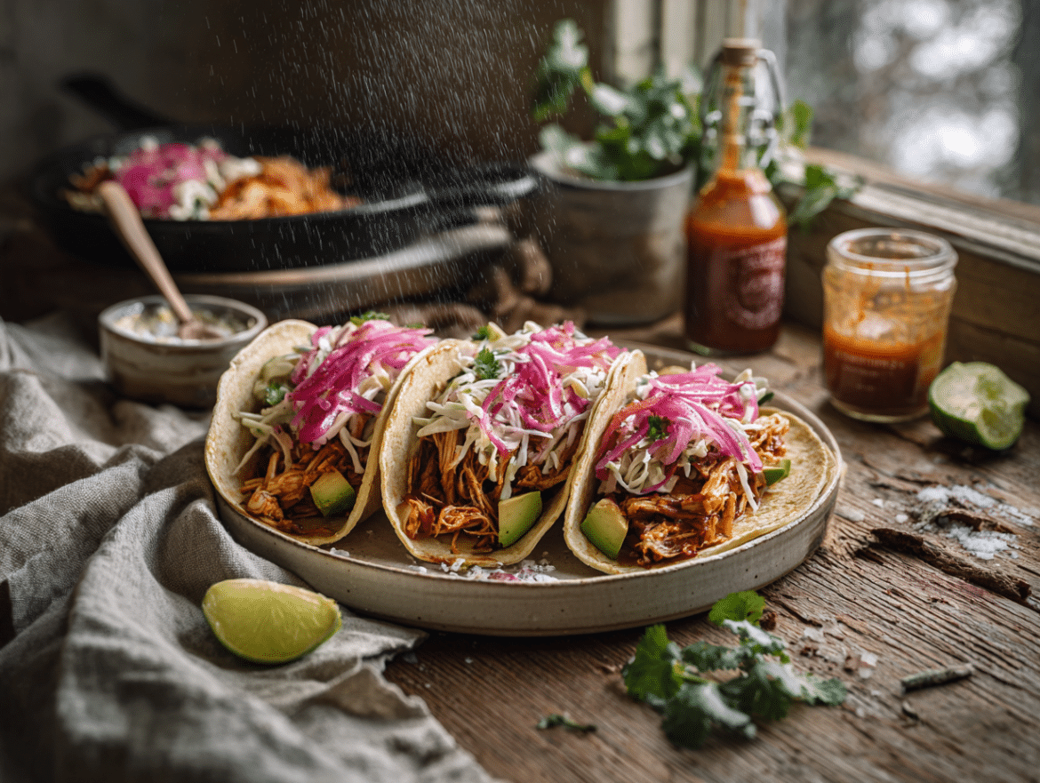 BBQ Jackfruit Tacos with Pickled Onion