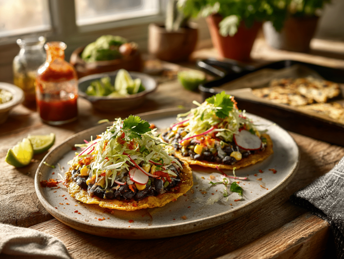 Black Bean and Corn Tostadas