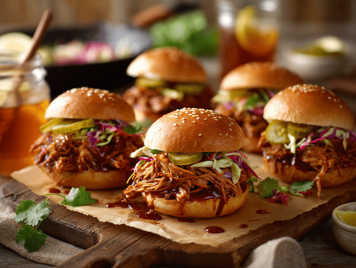 BBQ Jackfruit Sliders with Pickled Slaw