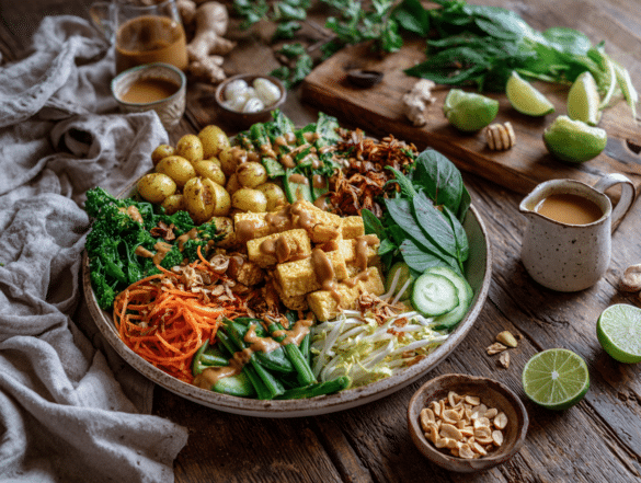 Indonesian Gado-Gado Salad with Peanut Dressing (Vegan)