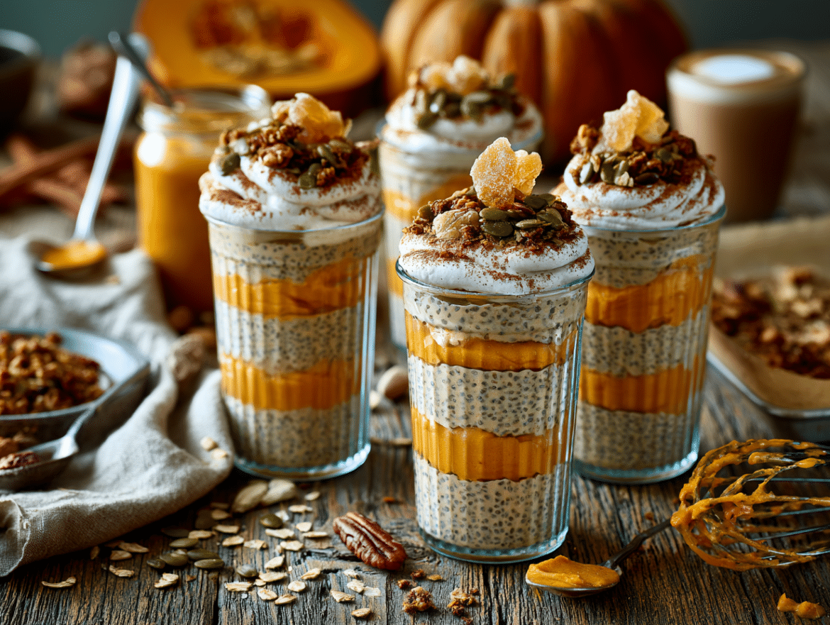 Pumpkin Spice Chia Pudding Parfait